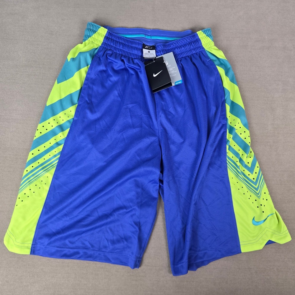Nike Sequalizer Mens Dri-FIT Basketball Shorts Blue Neon Yellow 521100-564 M NWT